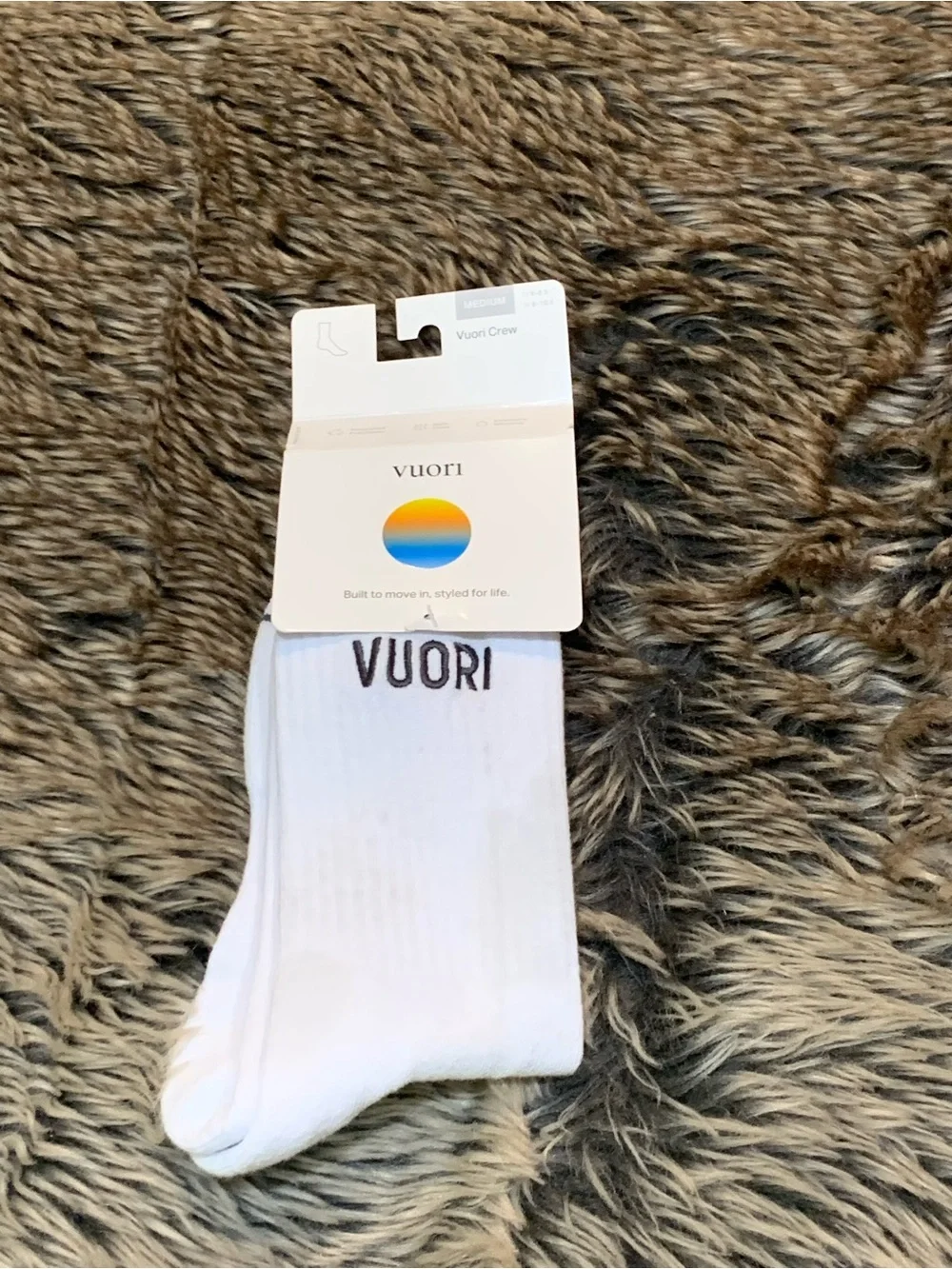 Vuori Crew Sock 2.0 M 6-8.5 W 8-10.5 White